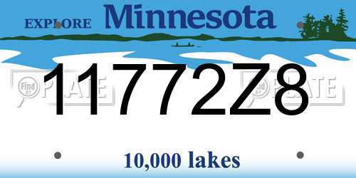 11772Z8 Minnesota License Plate