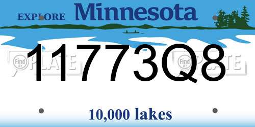11773Q8 Minnesota License Plate