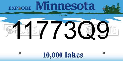 11773Q9 Minnesota License Plate
