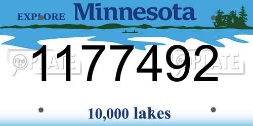 1177492 Minnesota License Plate