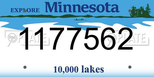 1177562 Minnesota License Plate