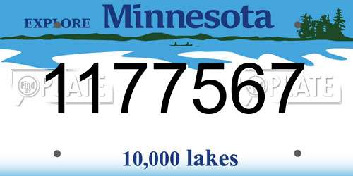 1177567 Minnesota License Plate