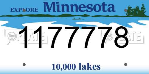 1177778 Minnesota License Plate