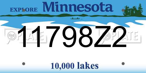 11798Z2 Minnesota License Plate