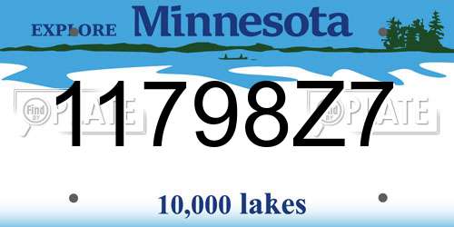 11798Z7 Minnesota License Plate