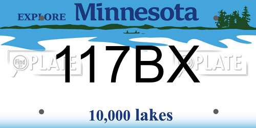 117BX Minnesota License Plate