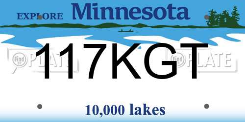 117KGT Minnesota License Plate