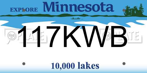 117KWB Minnesota License Plate