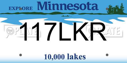 117LKR Minnesota License Plate