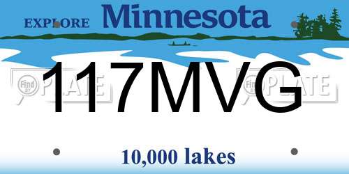 117MVG Minnesota License Plate