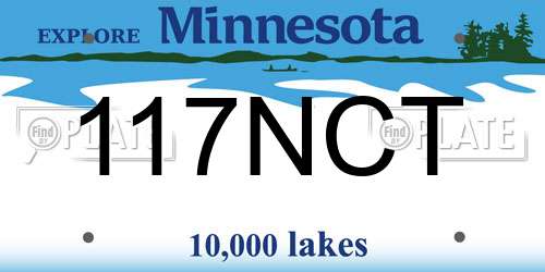 117NCT Minnesota License Plate