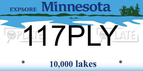 117PLY Minnesota License Plate