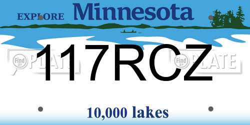 117RCZ Minnesota License Plate