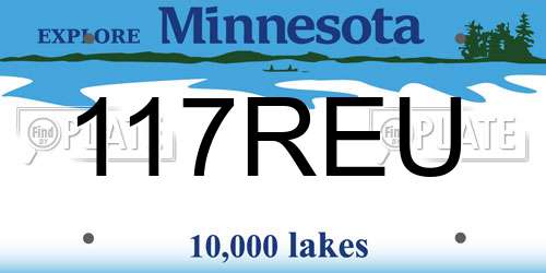 117REU Minnesota License Plate