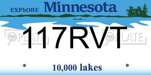 117RVT Minnesota License Plate
