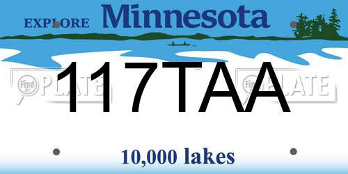 117TAA Minnesota License Plate