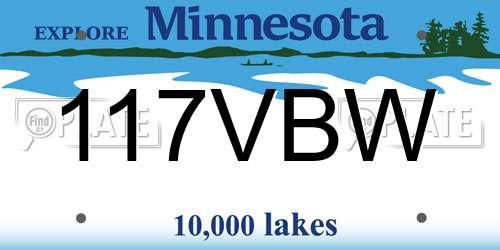 117VBW Minnesota License Plate