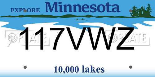 117VWZ Minnesota License Plate