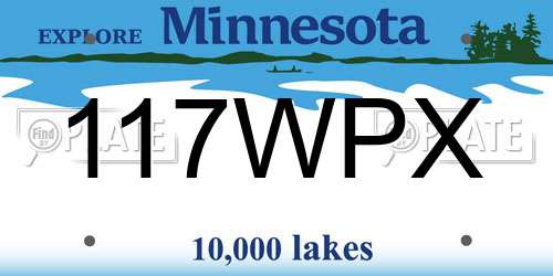 117WPX Minnesota License Plate