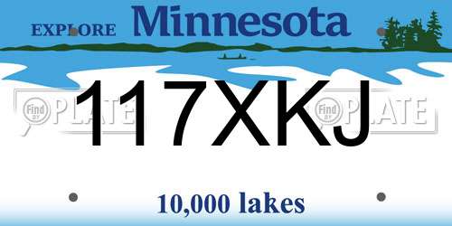 117XKJ Minnesota License Plate
