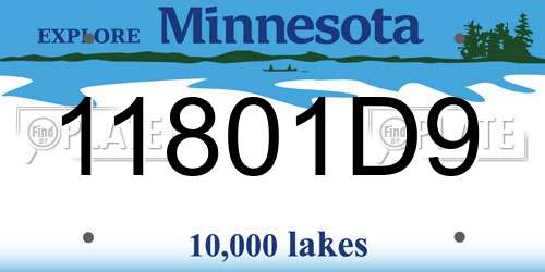 11801D9 Minnesota License Plate