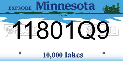 11801Q9 Minnesota License Plate