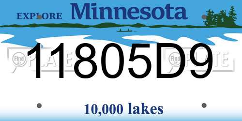11805D9 Minnesota License Plate