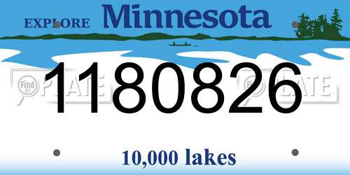 1180826 Minnesota License Plate