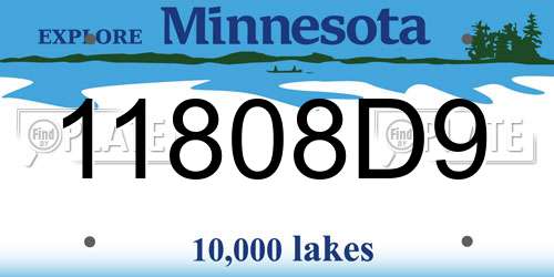 11808D9 Minnesota License Plate