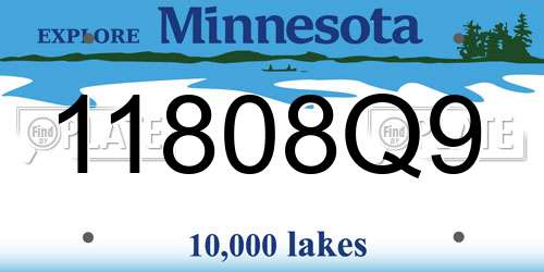 11808Q9 Minnesota License Plate