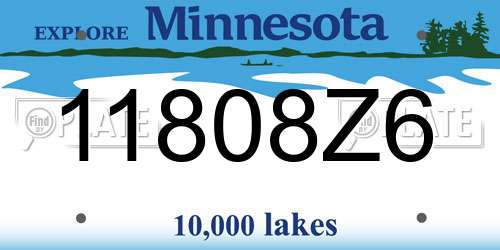 11808Z6 Minnesota License Plate