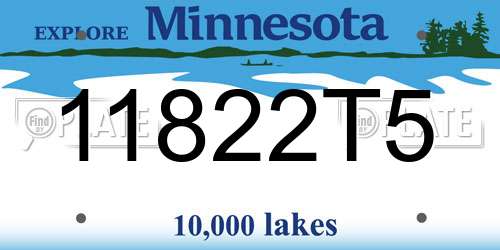 11822T5 Minnesota License Plate
