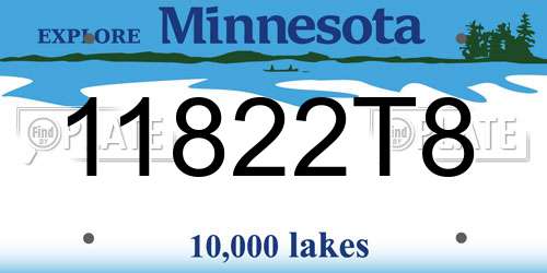 11822T8 Minnesota License Plate