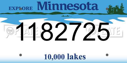 1182725 Minnesota License Plate