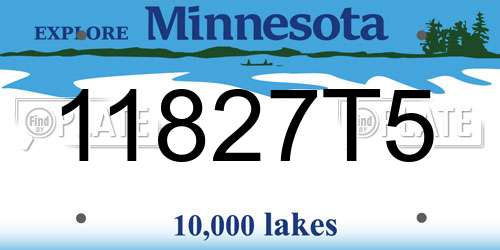 11827T5 Minnesota License Plate