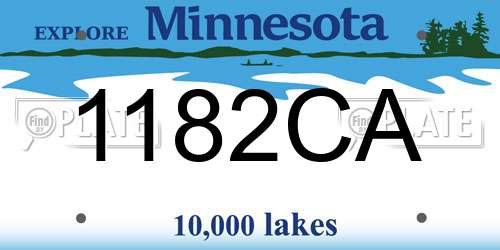 1182CA Minnesota License Plate