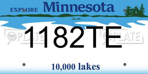 1182TE Minnesota License Plate