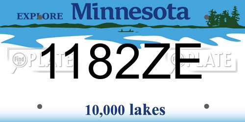 1182ZE Minnesota License Plate