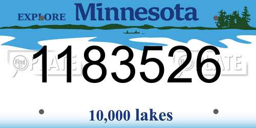 1183526 Minnesota License Plate