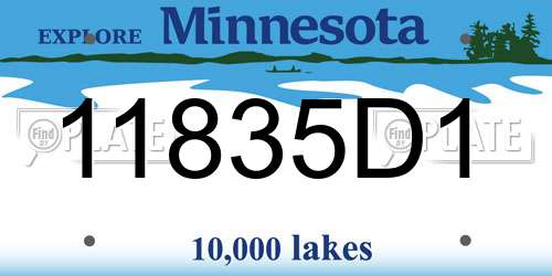 11835D1 Minnesota License Plate