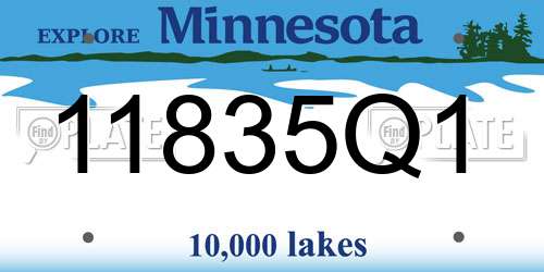 11835Q1 Minnesota License Plate