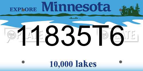 11835T6 Minnesota License Plate