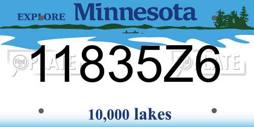 11835Z6 Minnesota License Plate
