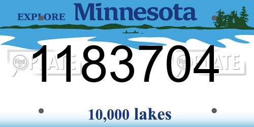 1183704 Minnesota License Plate