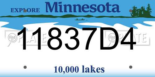 11837D4 Minnesota License Plate