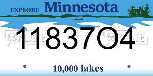 11837O4 Minnesota License Plate