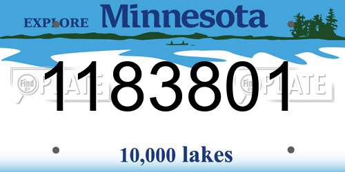 1183801 Minnesota License Plate