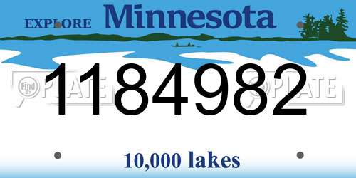 1184982 Minnesota License Plate