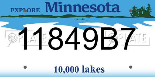 11849B7 Minnesota License Plate
