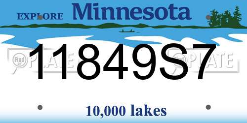 11849S7 Minnesota License Plate